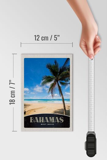 Panneau en bois voyage 12x18 cm Bahamas Antilles plage palmier 4