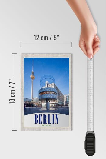 Panneau en bois voyage 12x18 cm Berlin Allemagne Alexanderplatz 4