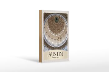 Panneau en bois voyage 12x18 cm Austin Texas USA Amérique architecture 1