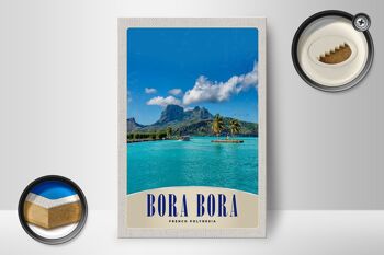 Panneau en bois voyage 12x18 cm Île de Bora Bora France Polynésie 2