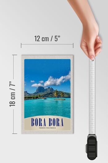 Panneau en bois voyage 12x18 cm Île de Bora Bora France Polynésie 4