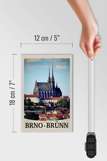 Panneau en bois voyage 12x18cm Église de la ville de Brno-Brünn République tchèque 4
