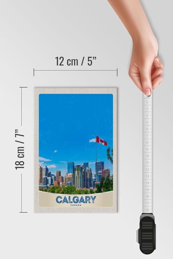 Panneau en bois voyage 12x18 cm Calgary Canada drapeau de la ville vacances 4