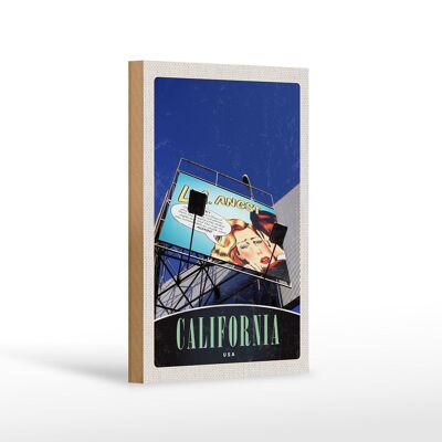 Cartello in legno da viaggio 12x18 cm Attore California America USA