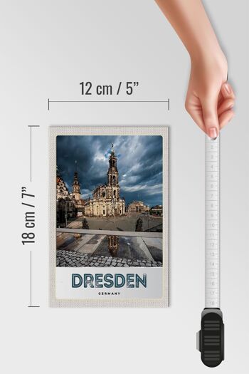 Panneau en bois voyage 12x18 cm Dresde Allemagne architecture ville 4