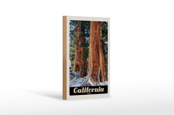 Panneau en bois voyage 12x18 cm Californie Amérique nature arbres forestiers 1