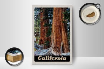 Panneau en bois voyage 12x18 cm Californie Amérique nature arbres forestiers 2
