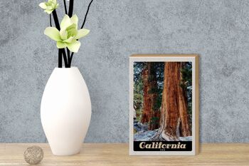 Panneau en bois voyage 12x18 cm Californie Amérique nature arbres forestiers 3