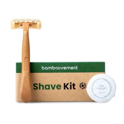 Kit da barba ecologico: rasoio biocomposito + mini barra da barba