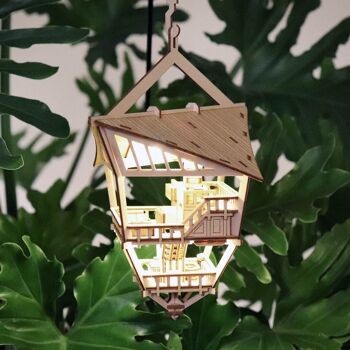 Tiny Treehouses Sky Lodge, puzzle 3D en bois à faire soi-même 3