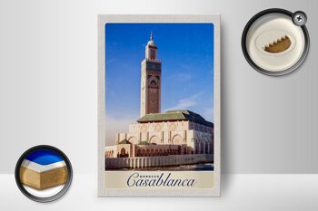 Panneau en bois voyage 12x18 cm Casablanca Maroc Architecture Afrique 2