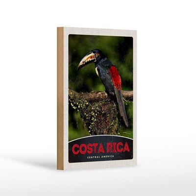 Panneau en bois voyage 12x18 cm Costa Rica Amérique Centrale oiseau nature