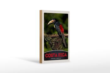 Panneau en bois voyage 12x18 cm Costa Rica Amérique Centrale oiseau nature 1