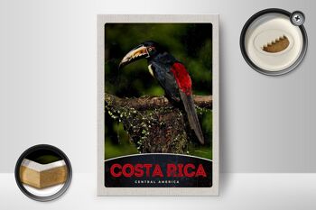 Panneau en bois voyage 12x18 cm Costa Rica Amérique Centrale oiseau nature 2