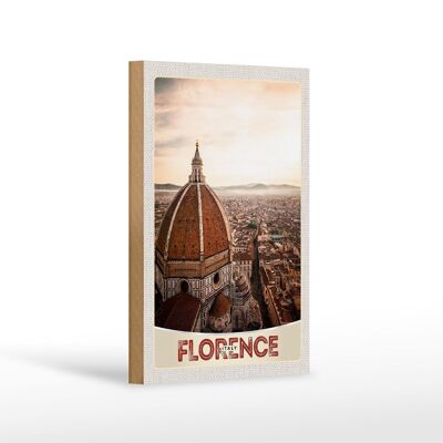 Cartello in legno da viaggio 12x18 cm Firenze Italia Europa Città Chiesa