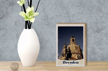 Panneau en bois voyage 12x18 cm art de Dresde architecture médiévale 3