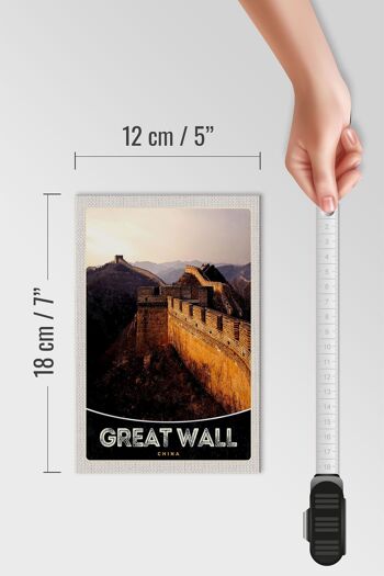 Panneau en bois voyage 12x18 cm Chine Asie Grande Muraille de Chine 1222km 4