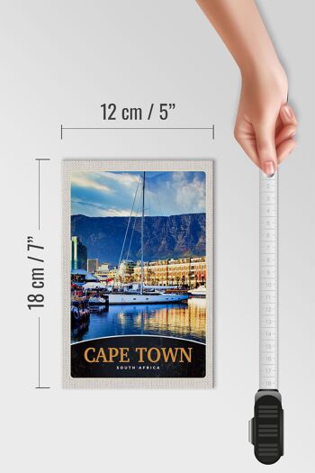 Panneau en bois voyage 12x18 cm Cape Town Afrique du Sud Yacht Montagnes Mer 4