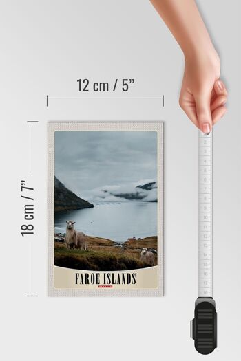 Panneau en bois voyage 12x18 cm Danemark vacances moutons des îles Féroé 4
