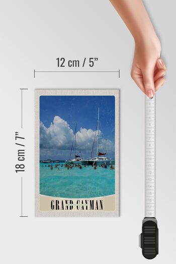 Panneau en bois voyage 12x18 cm Grand Cayman Island America Yacht 4