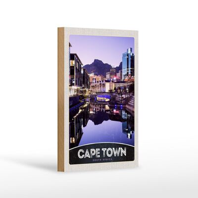 Cartel de madera viaje 12x18 cm Ciudad del Cabo Sudáfrica ciudad vacaciones de lujo