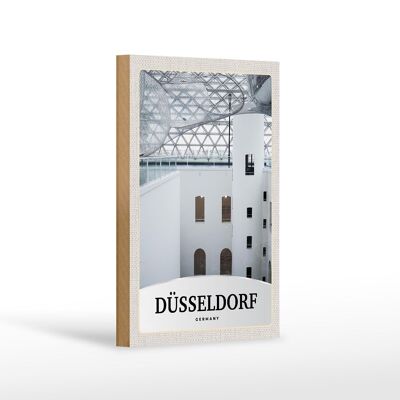 Cartello in legno da viaggio 12x18 cm Architettura Düsseldorf Germania