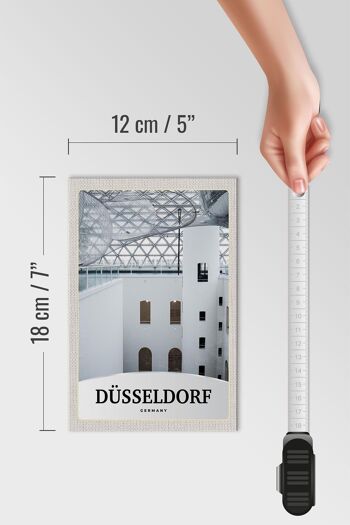 Panneau en bois voyage 12x18 cm Düsseldorf Allemagne architecture 4