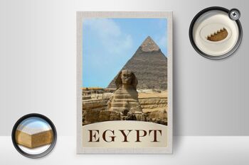 Panneau en bois voyage 12x18 cm Egypte Afrique pyramide désert vacances 2