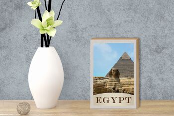 Panneau en bois voyage 12x18 cm Egypte Afrique pyramide désert vacances 3