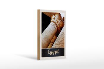 Panneau en bois voyage 12x18 cm Egypte Afrique pyramide symboles vacances 1