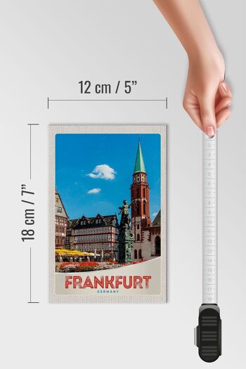 Panneau en bois voyage 12x18 cm Francfort Allemagne vieille ville vacances 4