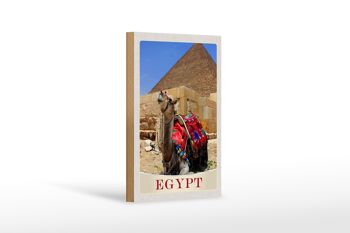 Panneau en bois voyage 12x18 cm Egypte Afrique chameau désert vacances 1