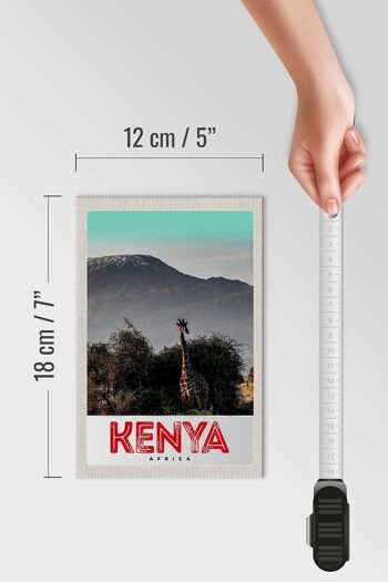 Panneau en bois voyage 12x18 cm Kenya Afrique de l'Est Girafe Wilderness Nature 4