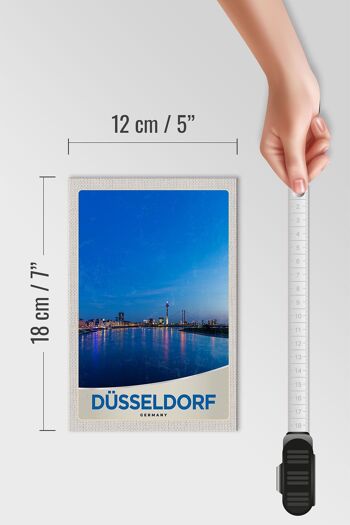 Panneau en bois Voyage 12x18 cm Tour du pont de la ville fluviale de Düsseldorf 4