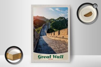 Panneau en bois voyage 12x18 cm Chine Grande Muraille de Chine 500 m de haut 2