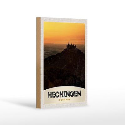 Cartello in legno da viaggio 12x18 cm Castello di Hechingen Hohenzoller vacanza