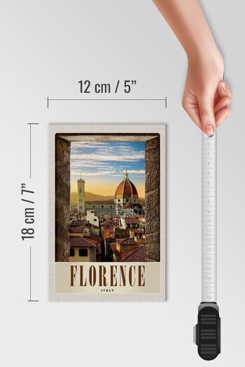 Panneau en bois voyage 12x18 cm Architecture de l'église de la vieille ville de Florence 4