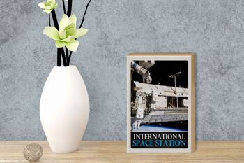 Panneau en bois voyage 12x18 cm Espace Station Spatiale Internationale 3
