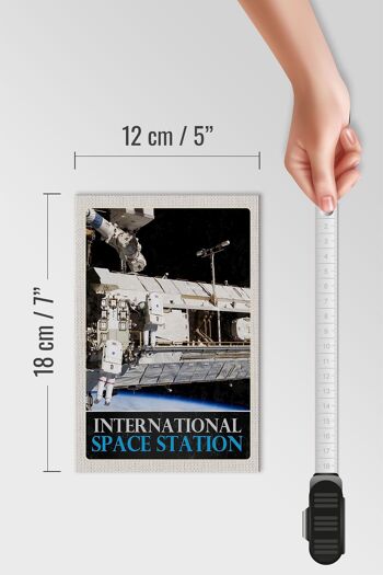 Panneau en bois voyage 12x18 cm Espace Station Spatiale Internationale 4