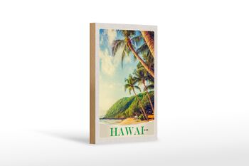Panneau en bois voyage 12x18 cm Hawaii USA Amérique île plage mer 1
