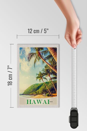 Panneau en bois voyage 12x18 cm Hawaii USA Amérique île plage mer 4