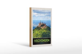 Panneau en bois Voyage 12x18 cm Hechingen vue Château de Hohenzollener 1