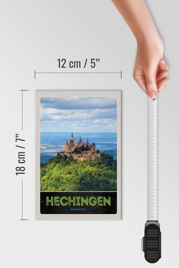 Panneau en bois Voyage 12x18 cm Hechingen vue Château de Hohenzollener 4