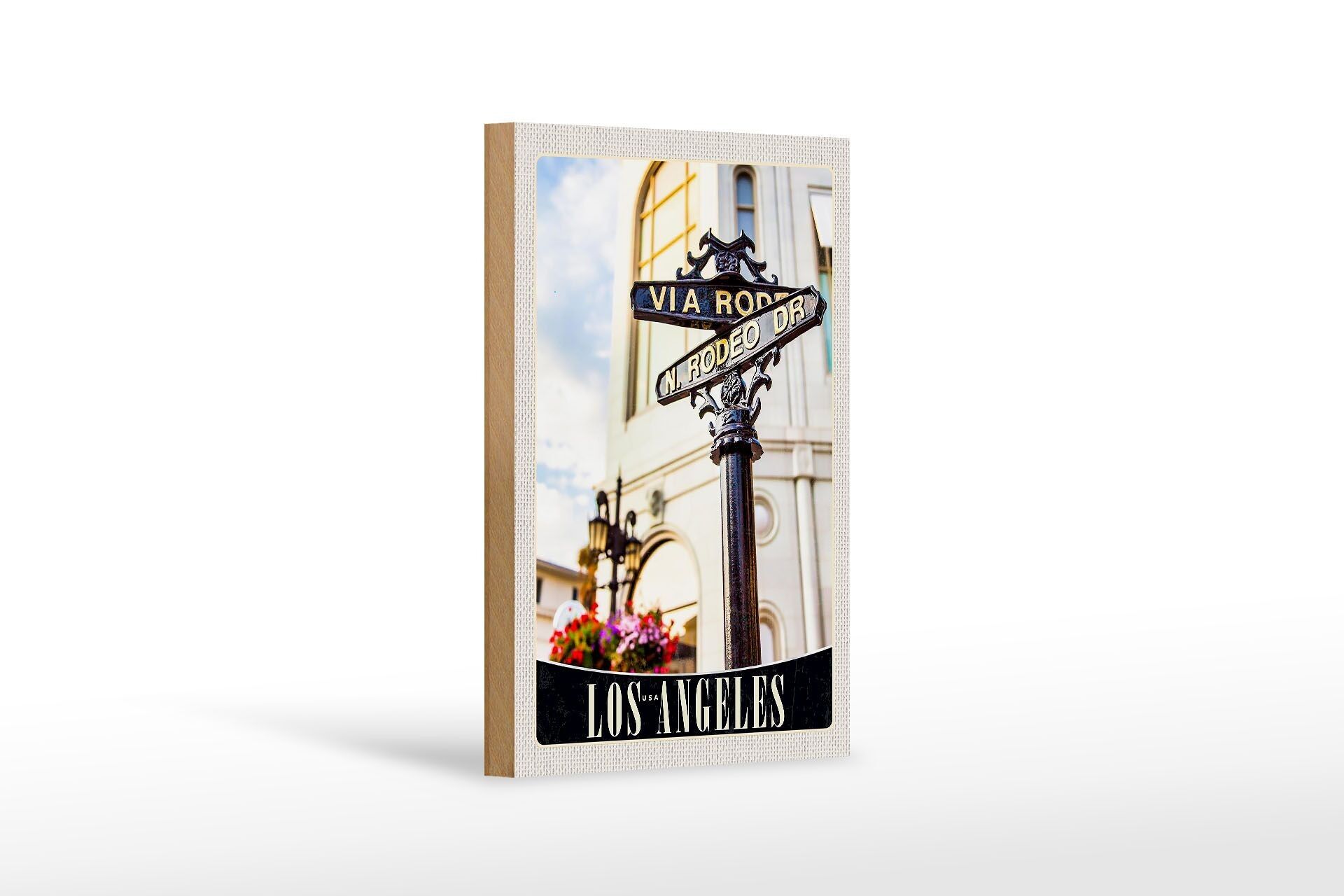 Wooden sign travel 12x18 cm Los Angeles America USA trip vacation