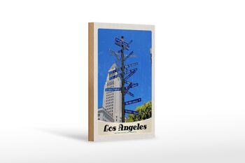 Panneau en bois voyage 12x18 cm Los Angeles USA Amérique Sister Citis 1