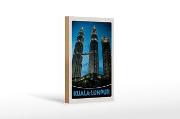 Panneau en bois voyage 12x18 cm gratte-ciel de Kuala Lumpur Malaisie 1