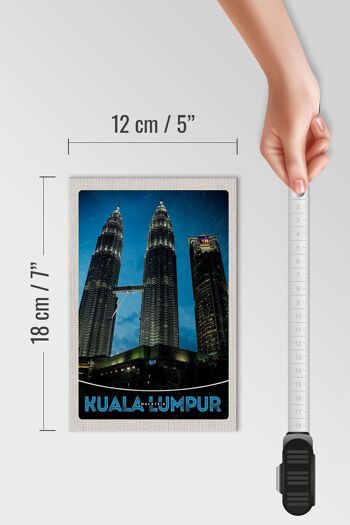 Panneau en bois voyage 12x18 cm gratte-ciel de Kuala Lumpur Malaisie 4