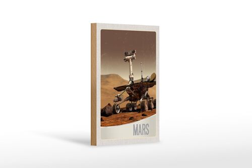 Holzschild Reise 12x18 cm Weltall Mars Rover Curiosity Galaktisch