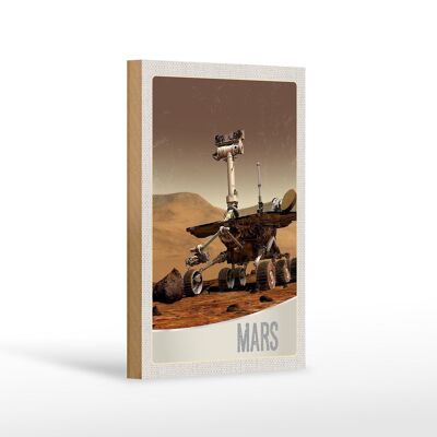 Panneau en bois voyage 12x18 cm Espace Mars Rover Curiosity Galactic