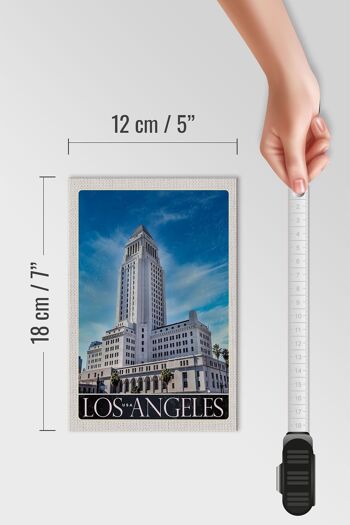 Panneau en bois voyage 12x18 cm Los Angeles USA Amérique gratte-ciel 4